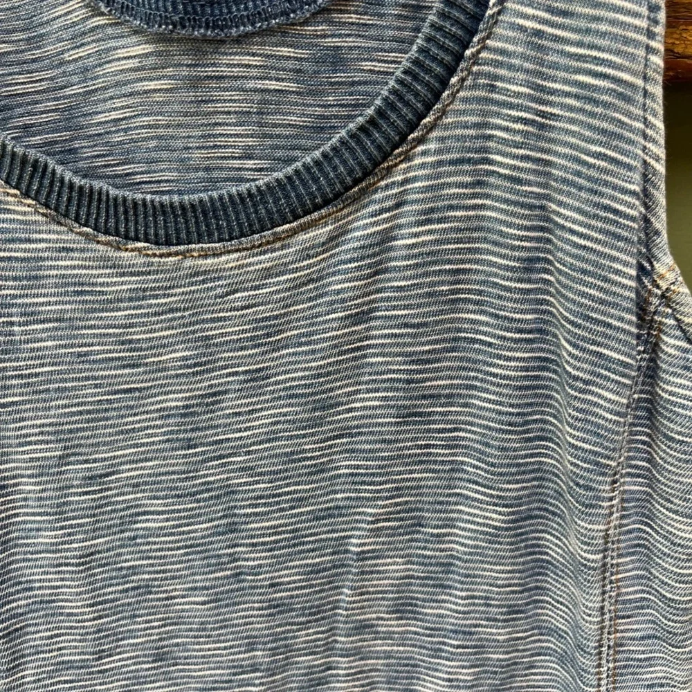 Saturday Sunday Anthropologie Blue Striped Ribbed Tank Dress‎ SP Petite Small